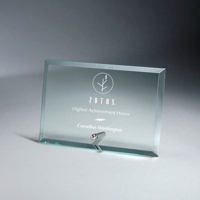 Premium Horizontal Jade Glass Tablet with Metal Stand (4"x6")