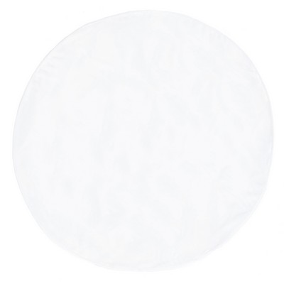 Blank White Microfiber Round Beach Towel With Fringe Trim