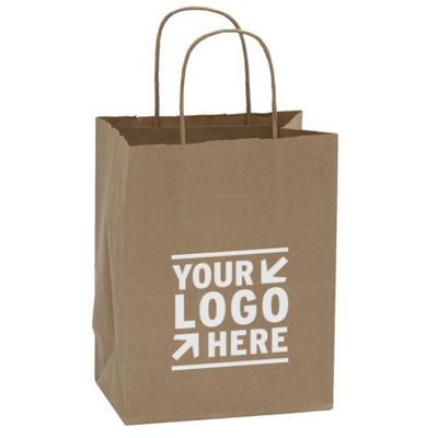Natural Kraft Paper Cub Shopping Bag (8"x4"x10")