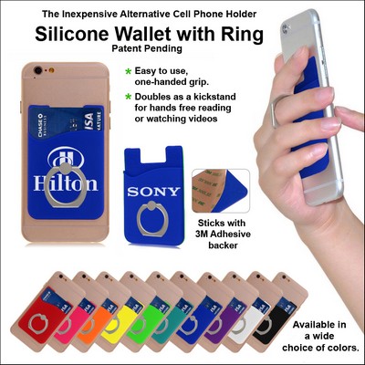Blue Silicone Wallet w/Ring