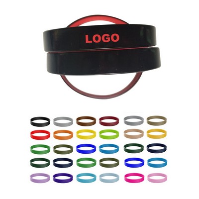 Two Tone Silicone Custom Wristband - .5"w