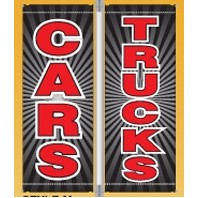 18 Oz. Vinyl Pole Banner Set - Cars Trucks (3'x8')