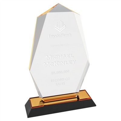 Gold Octagon Point Impress Acrylic Award, 8"H