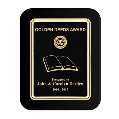 Black Plate Black Piano-Finish Plaque w/Elliptical Edge (8"x10")