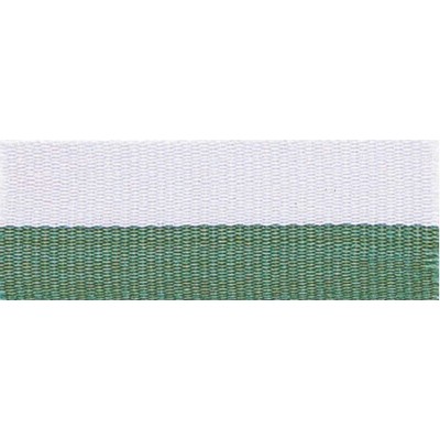 Green/White Neck Ribbon w/Snap Clip (1½")