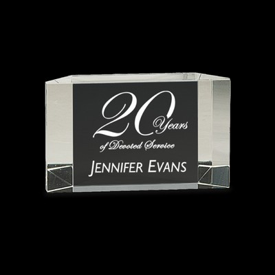 Clear Crystal Facet Block Award (5"x3")