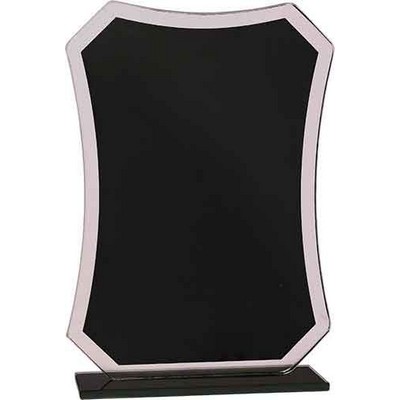7 1/4" Black Rectangle Reflection Glass Award