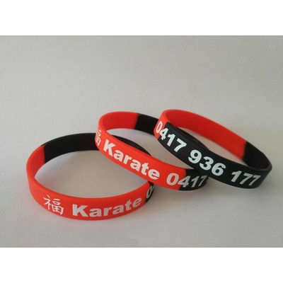 1" Segmented Printed Silicone Wristbands
