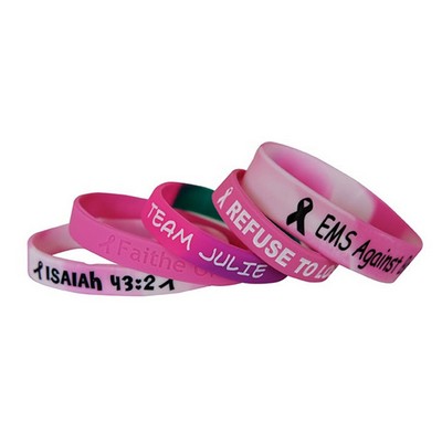 1/2" Breast Cancer Printed Custom Wristband