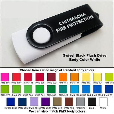 Swivel Black/White Flash Drive (128 MB Memory )