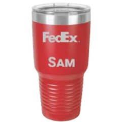 30 Oz. Polar Camel Red Ringneck Vacuum Insulated Tumbler w/Clear Lid