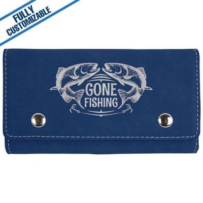 Blue & Silver Leatherette - Card & Dice Set