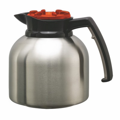 1.9 Liter Brew 'N' Pour® Stainless Steel Carafe w/Orange Decaf Lid
