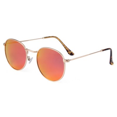 Sunglasses - Red Mirror Lenses - Gold Frames