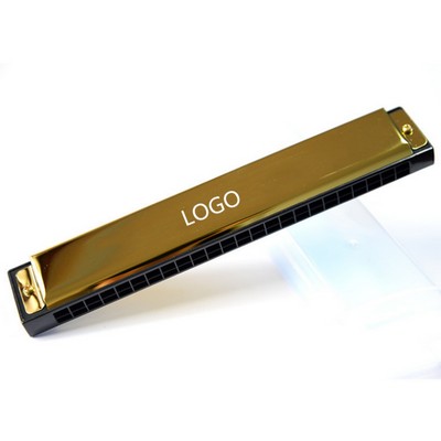 24-Hole Chromatic Harmonica - Brass Reeds