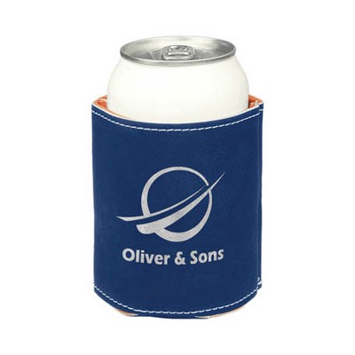 Leatherette Beverage Holder (Blue/Silver)