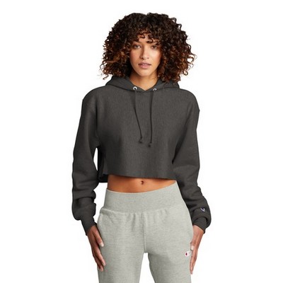 Champion ® Women's Reverse Weave ® Cropped Cut-Off Hooded Sweatshirt