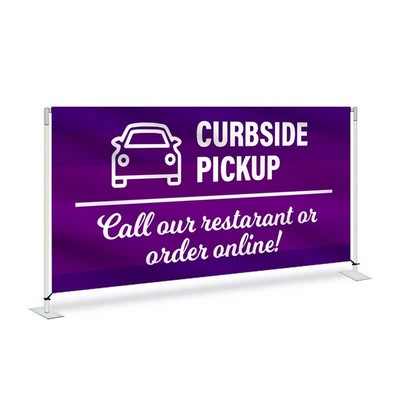 Fabric Barrier System for Restaurant Barricade Sign 72"L x 36"H x 13.5"D