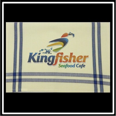 Blue/Black Double Stripe Kitchen Towel - 20"x28"