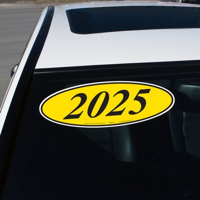 Yellow & Black Year Model Oval Decals (Set of 12)