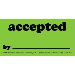 Accepted By Matte Paper Labels - 1.25" x 2.5"