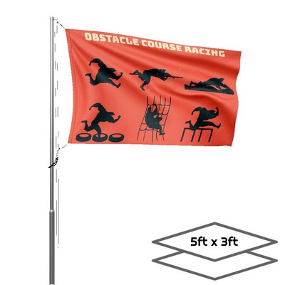 Double-Sided Dye Sublimation 2-Layer 5' x 3' Flag
