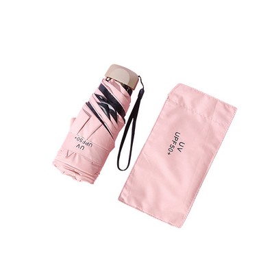 Vinyl Mini Pocket Five-Fold Umbrella