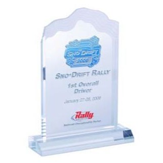 8" White Cap Edge Acrylic Award