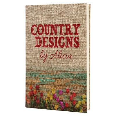 Burlap Sketch Book with Unlined Notepad