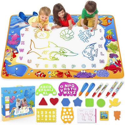 Water Doodle Mat - Kids Painting Writing Color Doodle Bring Magic Pens
