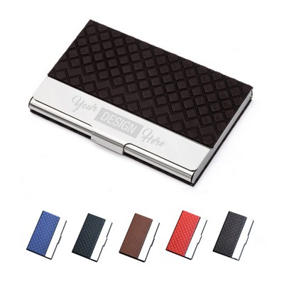 PU Leather Metal Business Card Holder