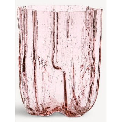 Pink Crackle Tall Vase