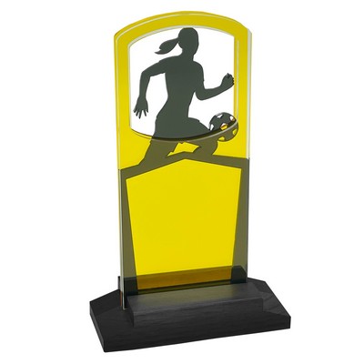 Soccer – Women's Award Black Wood Base