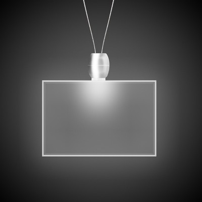 24" White Rectangle Light-Up Pendant Necklace(Digi-Print)