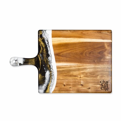 XL Acacia Cheeseboard Gold Onyx Black
