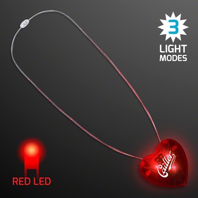 LED Red Heart Light Necklace - PRINTED