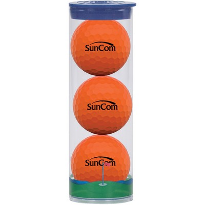 3 Ball Clear Tube with Wilson Golf Balls