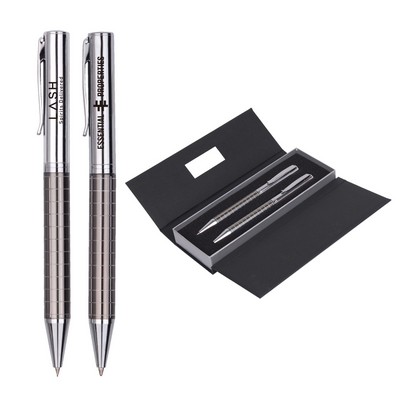 Heavy Metal Barrel Pen & Pencil Gift Set