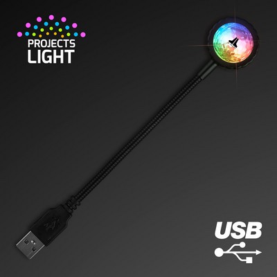 USB Party Light Mini Disco Ball, 9 Settings - PRINTED