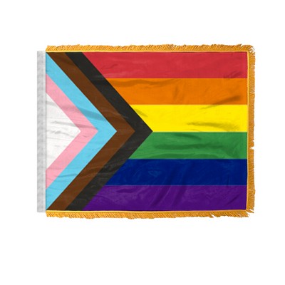 4" x 6" 1 ply wPoly Progressive Pride Antenna Flag