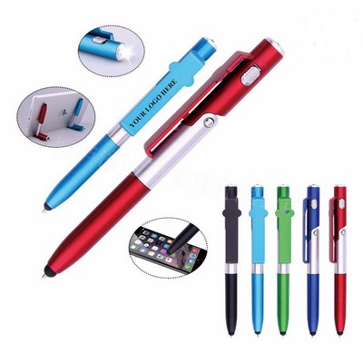 4-in1 Phone Stand LED Flashlight Stylus Pen