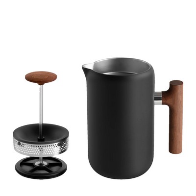 Matte Black/Walnut Handle Clara™ French Press