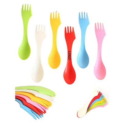 7" x 1.375" Multi-Functional Plastic Spoon Fork Knife 3" 1