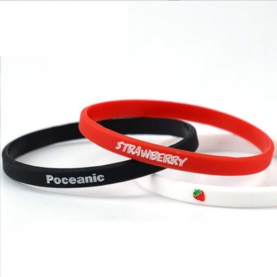 Screen Printed Silicone Wrist Band 8" L X 0.25" W