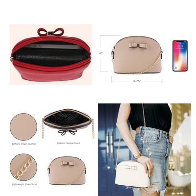 Faux Leather Dome Series Crossbody Bags