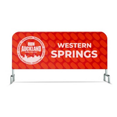 5' Stretchable Spandex Fence Cover for Crowd Control used as a Barricade Cloth