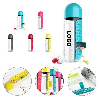 2-in-1 Daily Pill Organizer and Water Bottle