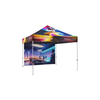 Recycled Pop up tent - 10' printed recycled wall - 2-sided