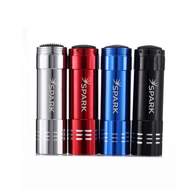 Aluminum 9 LED Flashlights with lanyards