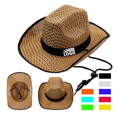 Wide-Brimmed Cowboy Straw Hat